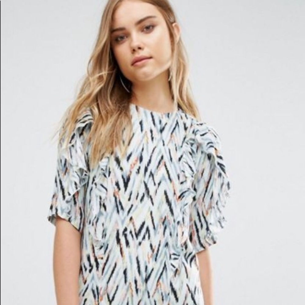 Warehouse zig zag multi color print dress